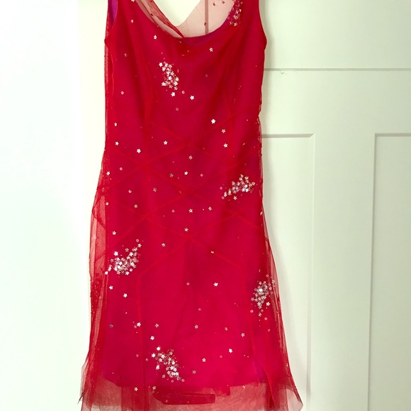 BCBG MaxAzria Size 0 red netted sequin dress - Picture 1 of 6
